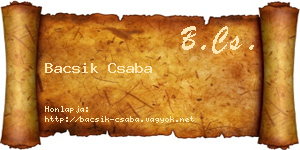 Bacsik Csaba névjegykártya
