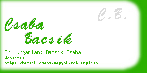 csaba bacsik business card